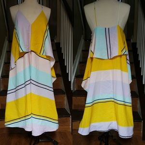 Multicolor Stripe Crop Top Casual Dress
Size:6